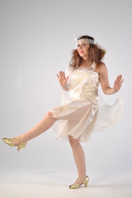 High Key Studio white dress dancing